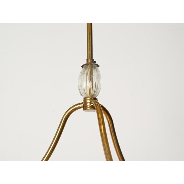 Large Flower Murano Glass and Brass Pendant from Barovier, Italy, 1940s For Sale - Image 10 of 13