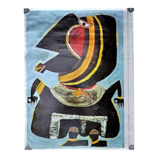 Senegalese Modern Artist Amadou Seck 1975 Milan Exhibition Poster For Sale