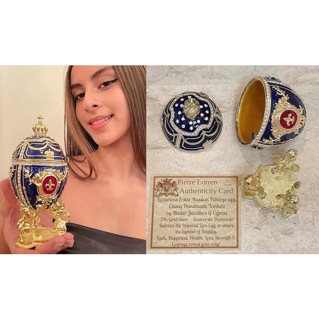 ⭐⭐⭐⭐⭐ Original Pierre Lorren Individually Handmade Fabergé Style Egg: A Stunning Handmade Fabergé Egg style Trinket Box....
