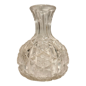 Vintage Mold Blown Pressed Glass Star Pattern Water Carafe or Wine Decanter Number Two