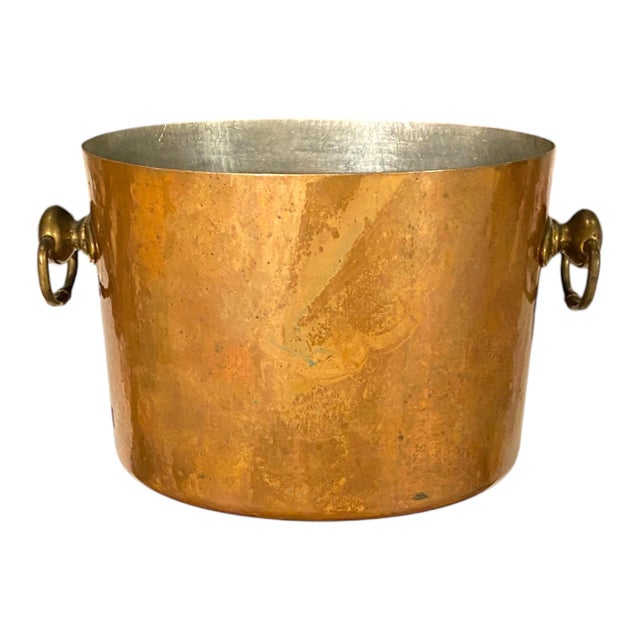 Late 20th Century Williams Sonoma Champagne Ice Bucket, Hammered Copper Made in France by Mauviel For Sale In San Francisco - Image 6 of 13