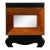 Mid-Century Modernist Shadowbox Mirrored Front Walnut & Black Lacquer End Table For Sale