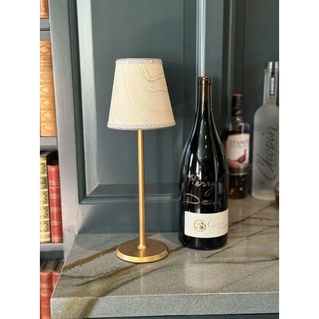 Ivory Silver Marbled Shade Cover For Sale - Image 4 of 11