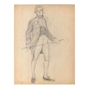 1930s Norman Kent Drawing of a Colonial Man