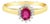 Diamond Ruby Halo Ring .60cttw 14K Yellow Gold, Size 8 For Sale