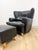 Late 20th Century Late 20th Century Calia Salotti Italian Black Leather Chair and Ottoman Set Made in Italy For Sale - Image 5 of 12