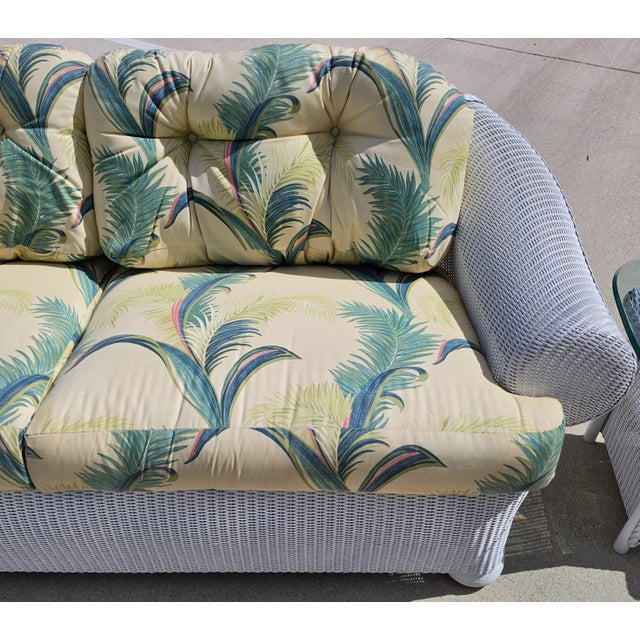 Lloyd Manufacturing Co. Lloyd Flanders English Garden Loom Wicker 3 Piece Patio Set Indoor Outdoor For Sale - Image 4 of 16