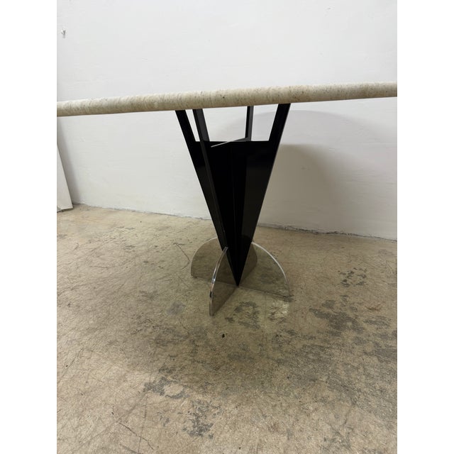 Brueton Stanley J Friedman Arrowhead Dining Table With Custom Travertine Top for Brueton For Sale - Image 4 of 18