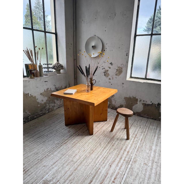 Modernist Square Pine Table, 1950s For Sale - Image 13 of 18