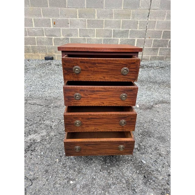 Antique Georgian Style Mahogany Small Chest/ Nightstand For Sale - Image 10 of 14