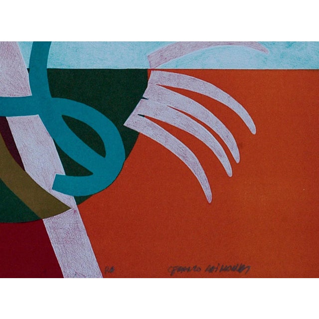 Orange Abstract - Original Lithograph by G. Raimondi - 1970s 1970s For Sale - Image 4 of 5