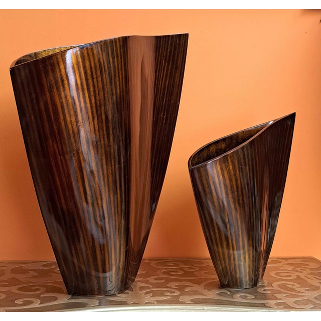 Avant Garde Wooden Vases, 1990s, Set of 2 For Sale - Image 6 of 11