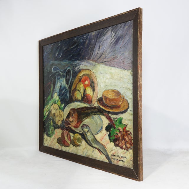 This masterful original oil painting by the noted Hungarian artist Nandor Vagh Weinmann (1885–1964) is a dynamic example...