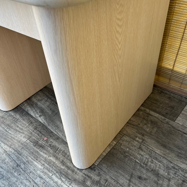 A Pair of Postmodern Custom-Made, Bull-Nose Marble Top Nightstands. Circa 1990s For Sale - Image 15 of 18