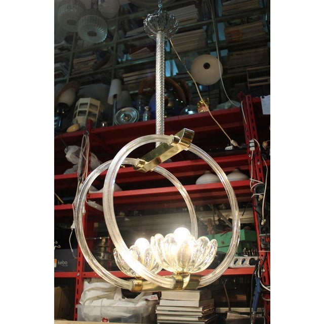 Pendant in Murano Glass and Brass from Barovier, 1950s, in Very Good conditions. Designed 1950 to 1959 This piece is...