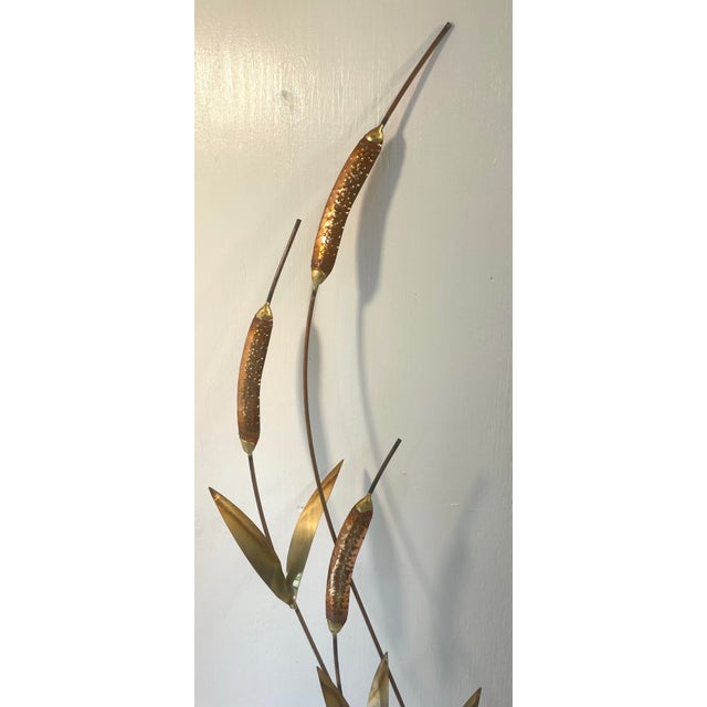 Curtis Jere Vintage Brutalist Jere Style Metal Cattail12 Wall Art For Sale - Image 4 of 5