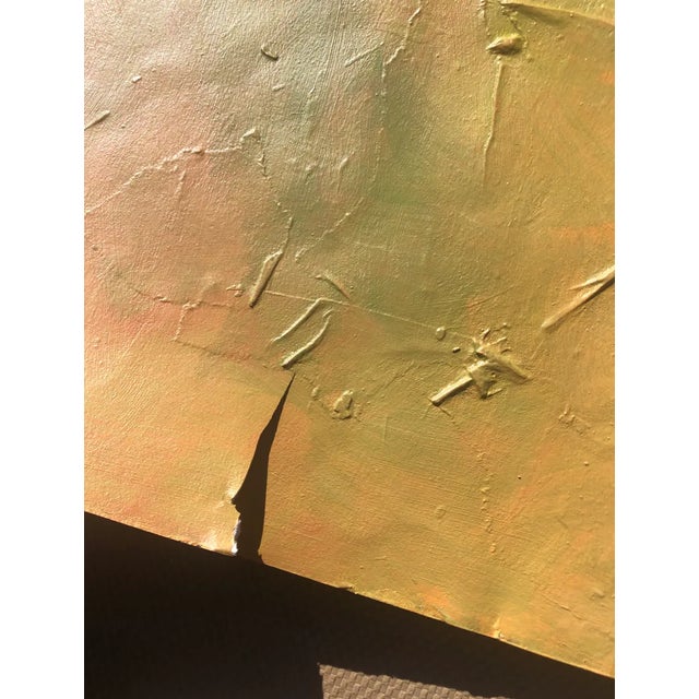 Abstract acrylic painting on paper by artist Ingrid Hofer (1926-2019). Unsigned.