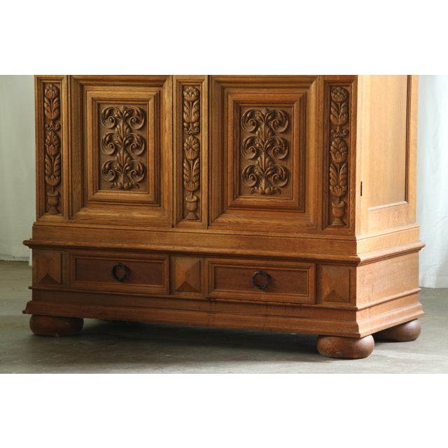 Vintage Art Nouveau Danish Oak Cabinet, 1930s For Sale - Image 11 of 17
