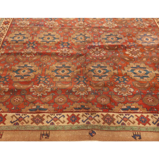 Persian Authentic Persian Bakshaish Beige, Blue, Brown, Red Handmade Wool Rug For Sale - Image 3 of 7