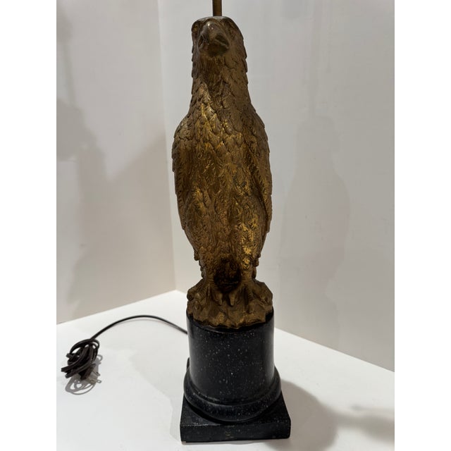 1960s Bird Sculpture Table Lamp on Pedestal Base Borghese For Sale - Image 4 of 16