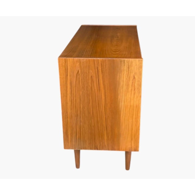 Vintage Danish Modern Teak Bar Cabinet With Sliding Doors For Sale In Los Angeles - Image 6 of 14