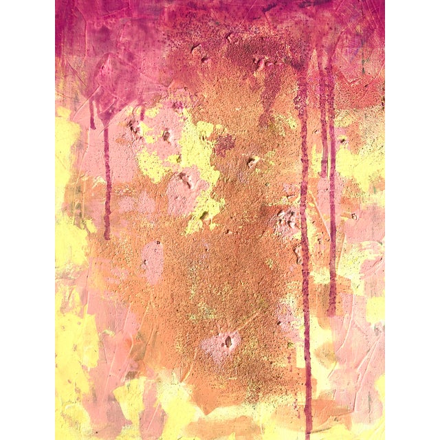 Contemporary Artwork by Cassandra Auker Original Acrylic Paint and Fl. Beach Sand on Canvas Painting “Rum Punch” For Sale - Image 6 of 9