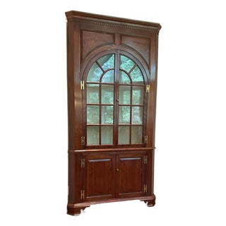 Custom Made Cherry Corner Cabinet For Sale