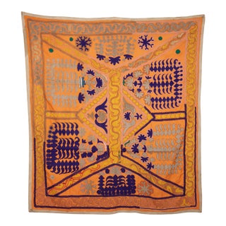 Samarkand Suzani Cradle Cover, Uzbekistan, Central Asia, 1950s For Sale