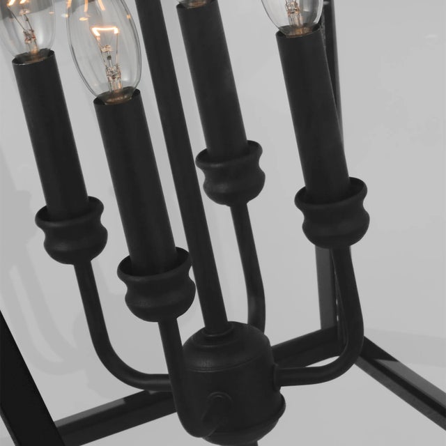 Visual Comfort Sean Lavin by Visual Comfort Studio Galena 4-Light Outdoor Extra Large Lantern Sconce in Textured Black For Sale - Image 4 of 6