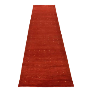 Gabbeh Runner 3’1” X 9’11” Red Wool Contemporary Hand-Knotted Oriental Rug