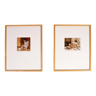 Kevin Kadar Pair of Nude Acrylic Paintings 1996 For Sale