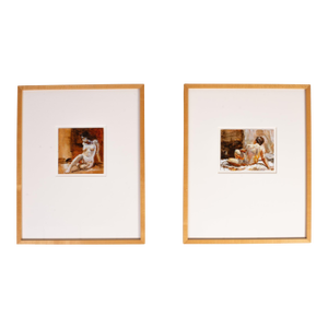 Kevin Kadar Pair of Nude Acrylic Paintings 1996