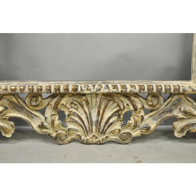 White Large 78" Italian Baroque Rococo White Distress Painted Mirror Art Picture Frame For Sale - Image 8 of 17