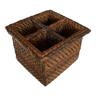 Vintage Bamboo Coastal Utensil Caddy For Sale