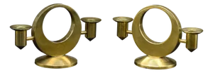 Brass Candleholders by Arthur Pe, Kolbäck, Sweden, 1960s, Set of 2