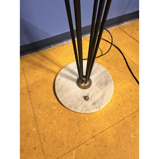 Stilnovo Vintage Sapling Floor Lamp in Opaline Glass and Brass, 1960s For Sale - Image 4 of 10