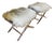Pair of Vintage Lucite X Bench Tufted Velvet Lambskin Billi Bass For Sale