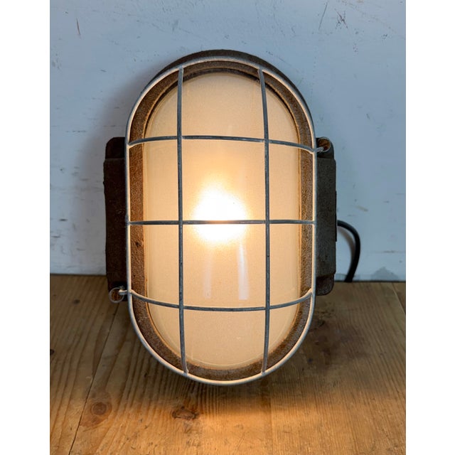 Industrial Grey Cast Iron Wall Light from Elektrosvit, 1960s For Sale - Image 14 of 15
