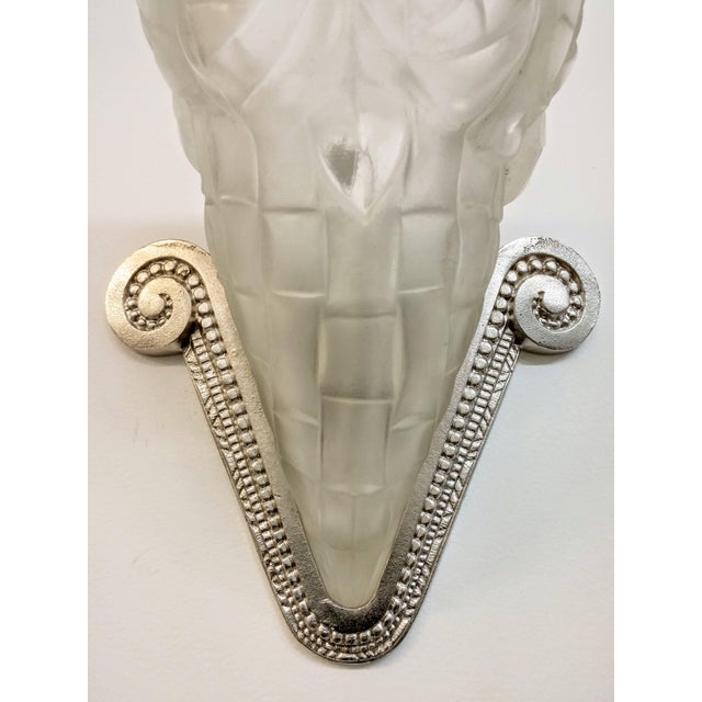 Mid 20th Century French Art Deco Wall Sconces signed by Degue - a Pair For Sale - Image 5 of 8