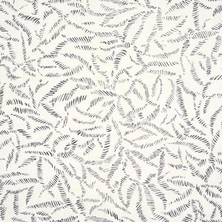 SAMPLE - Schumacher Leaf Bloom Wallpaper In Charcoal For Sale
