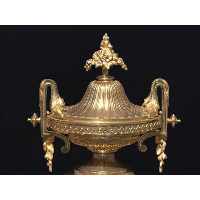 1860s S. Marti Napoleon III Gold Bronze Mantel Clock For Sale - Image 12 of 15