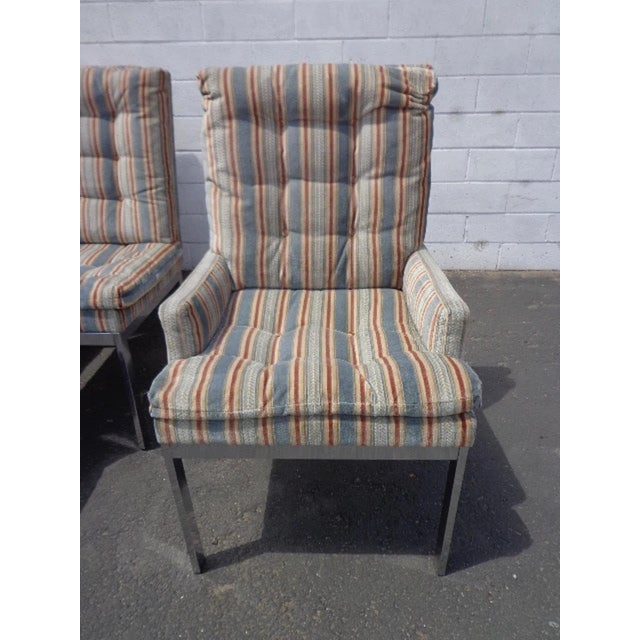 Mid 20th Century Milo Baughman Style Chrome Dining Chairs - Set of 6 For Sale - Image 10 of 10