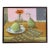 Two Pears and an Orange Zinnia, Contemporary Still Life Painting, Framed For Sale