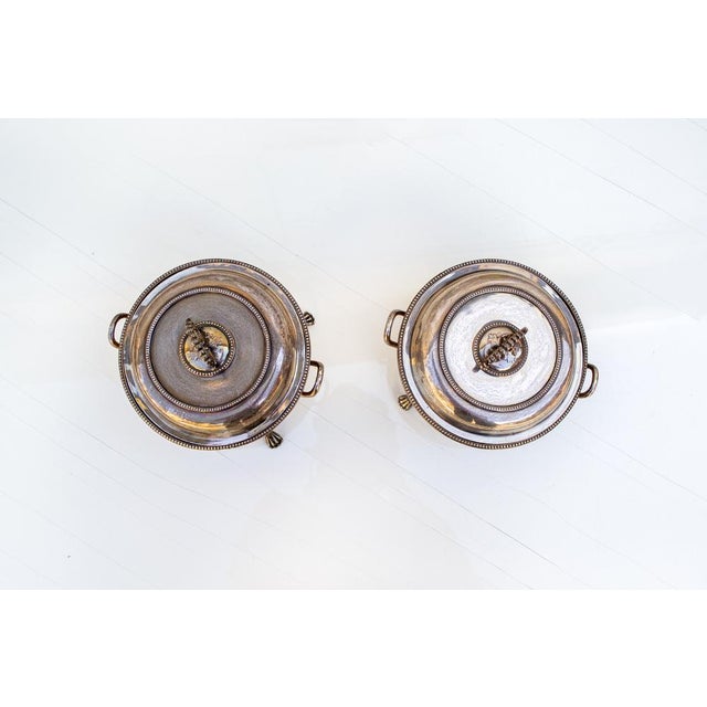 Silver-Plated Metal Chafing Dishes from Lambert London, 1920s, Set of 2 For Sale - Image 3 of 8