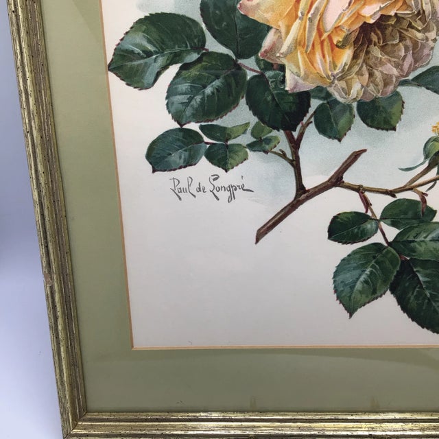 Paul De Longpre Roses 1905 Framed Lithograph Printed by the Grey Co. New York For Sale - Image 10 of 13