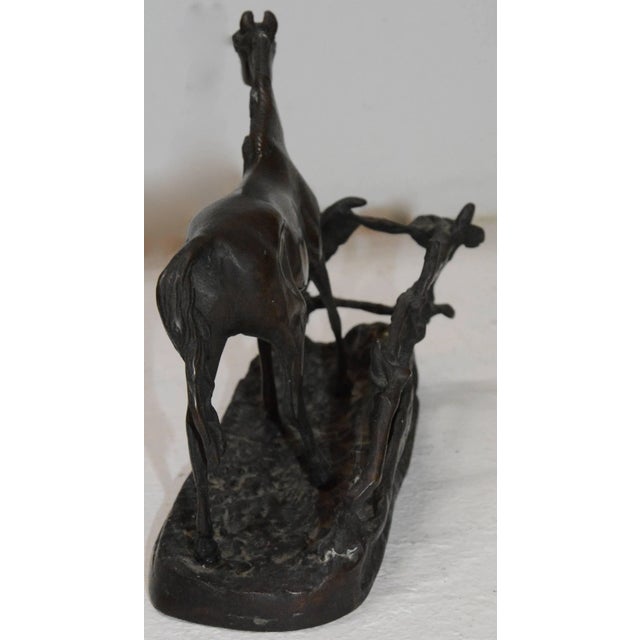 Cast Metal Horse With Rambling Fence For Sale - Image 4 of 7