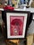 1970s Vintage Red and Pink Floral Framed Print For Sale - Image 5 of 5