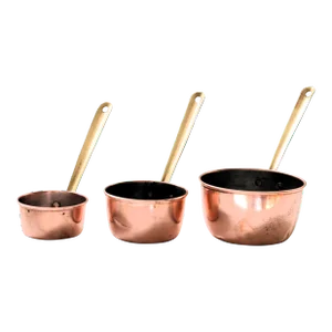 Long Handled Brass/Copper Measuring Cups S/3