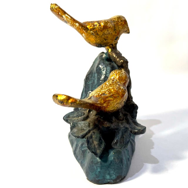 Late 20th Century Vintage Gilt Sparrow Bird Bookends - A Pair For Sale - Image 5 of 12