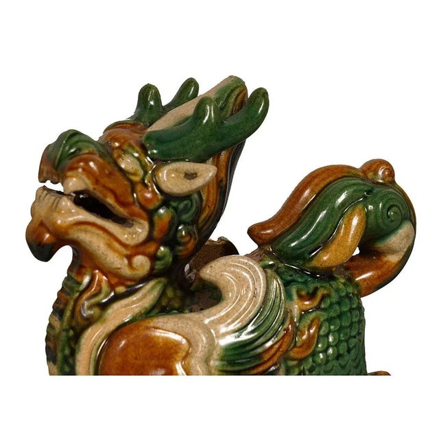Vintage Chinese Ceramic Glaze KiLim Statuary - a Pair For Sale In Los Angeles - Image 6 of 9